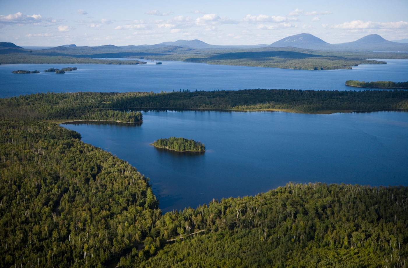 aerial view of Moosehead Lake