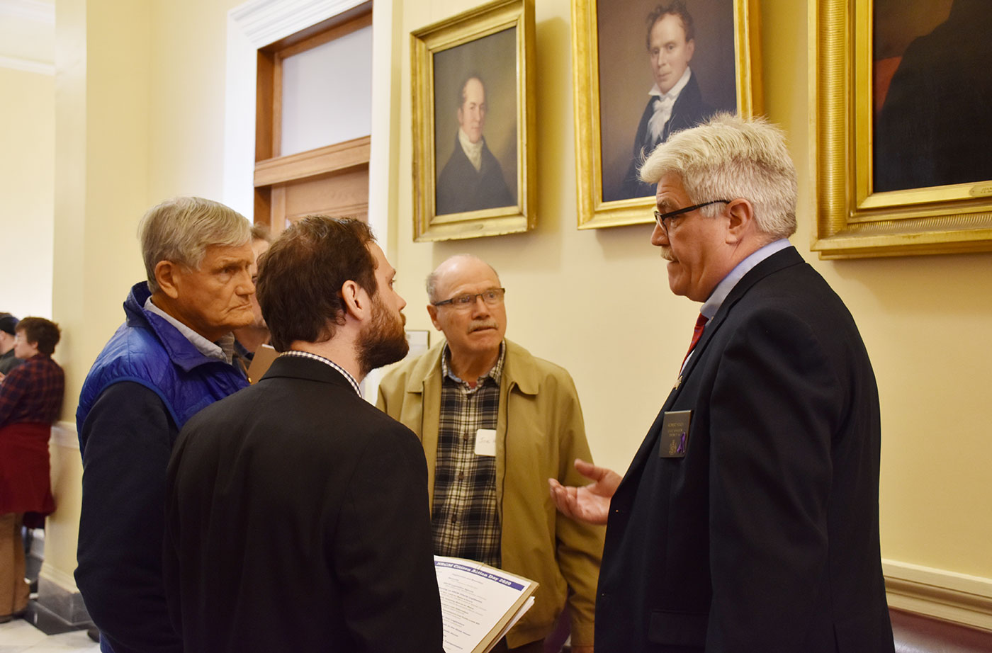 NRCM members speak with Sen. Bob Foley at Maine State House
