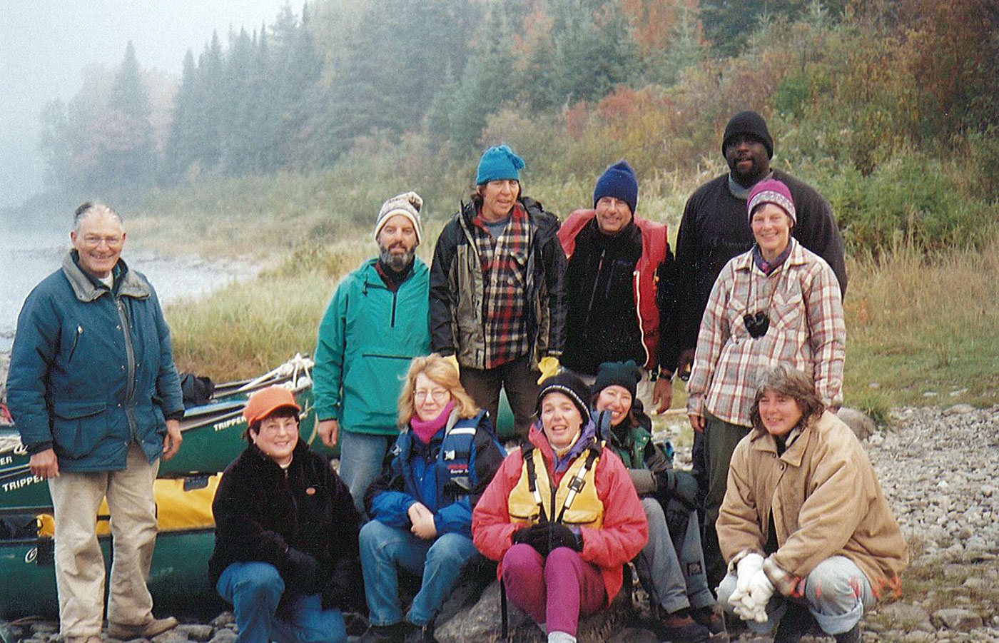 group paddling on Allagash