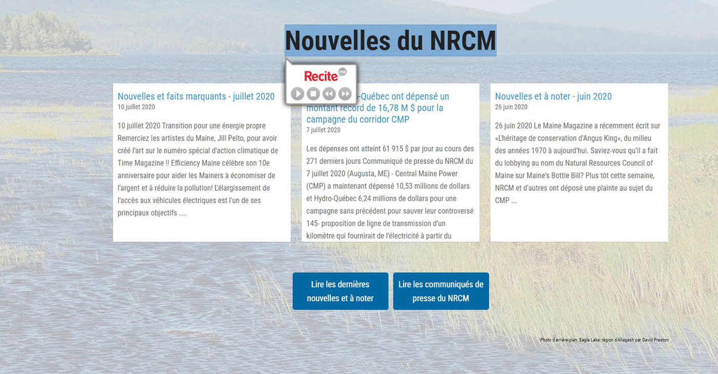 NRCM news translated into French