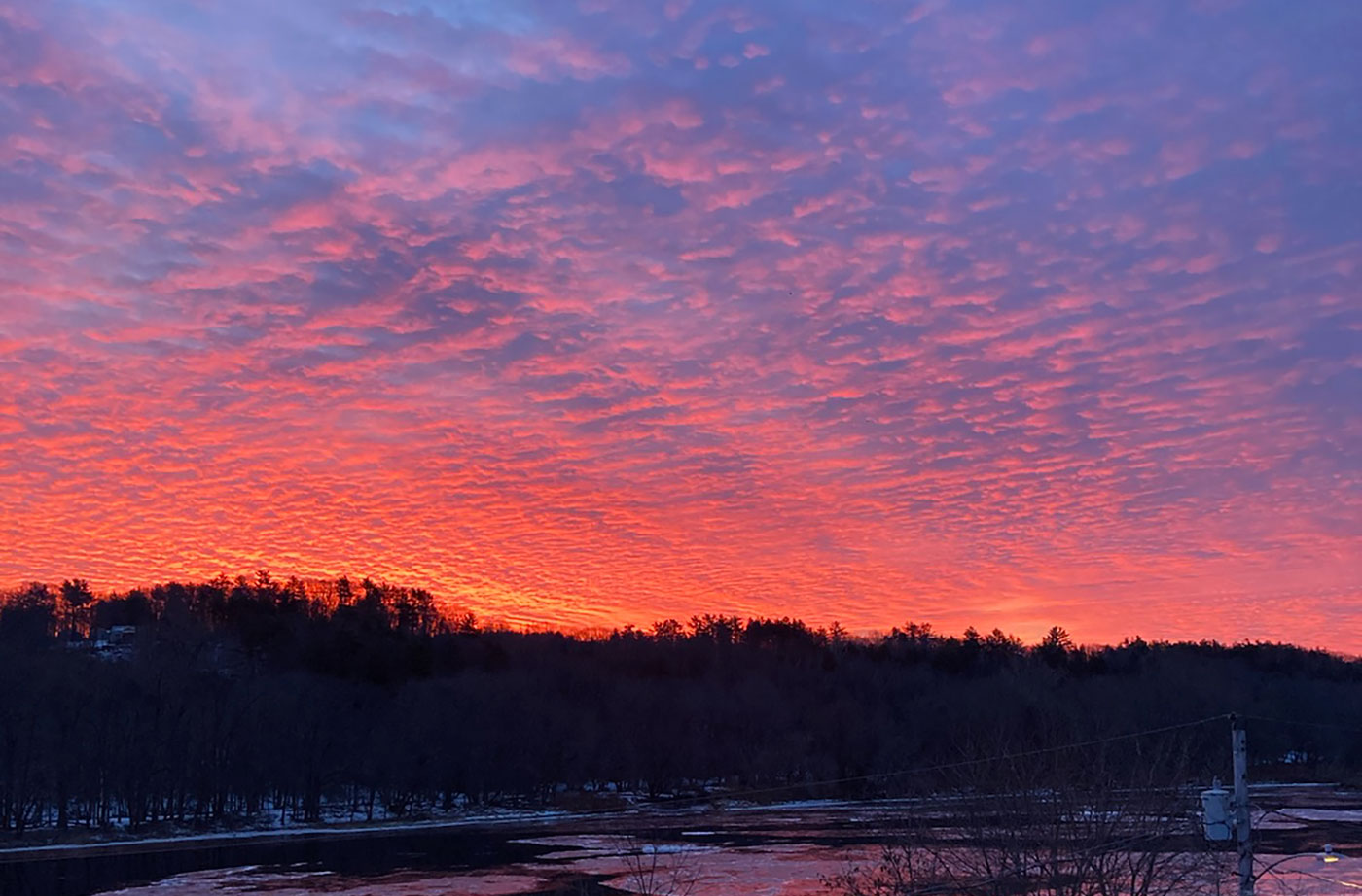 Sunrise over Kennebec River in Hallowell