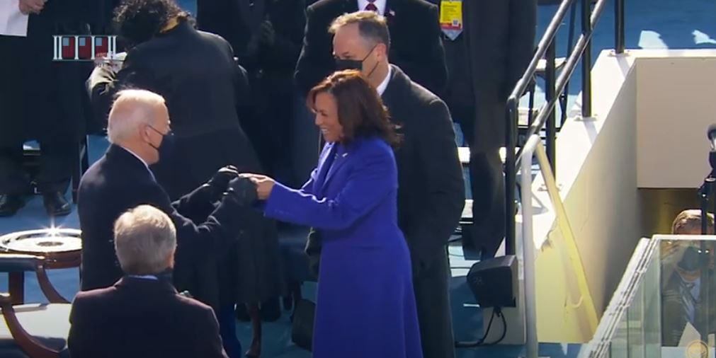 fistbump President Biden and VP Harris