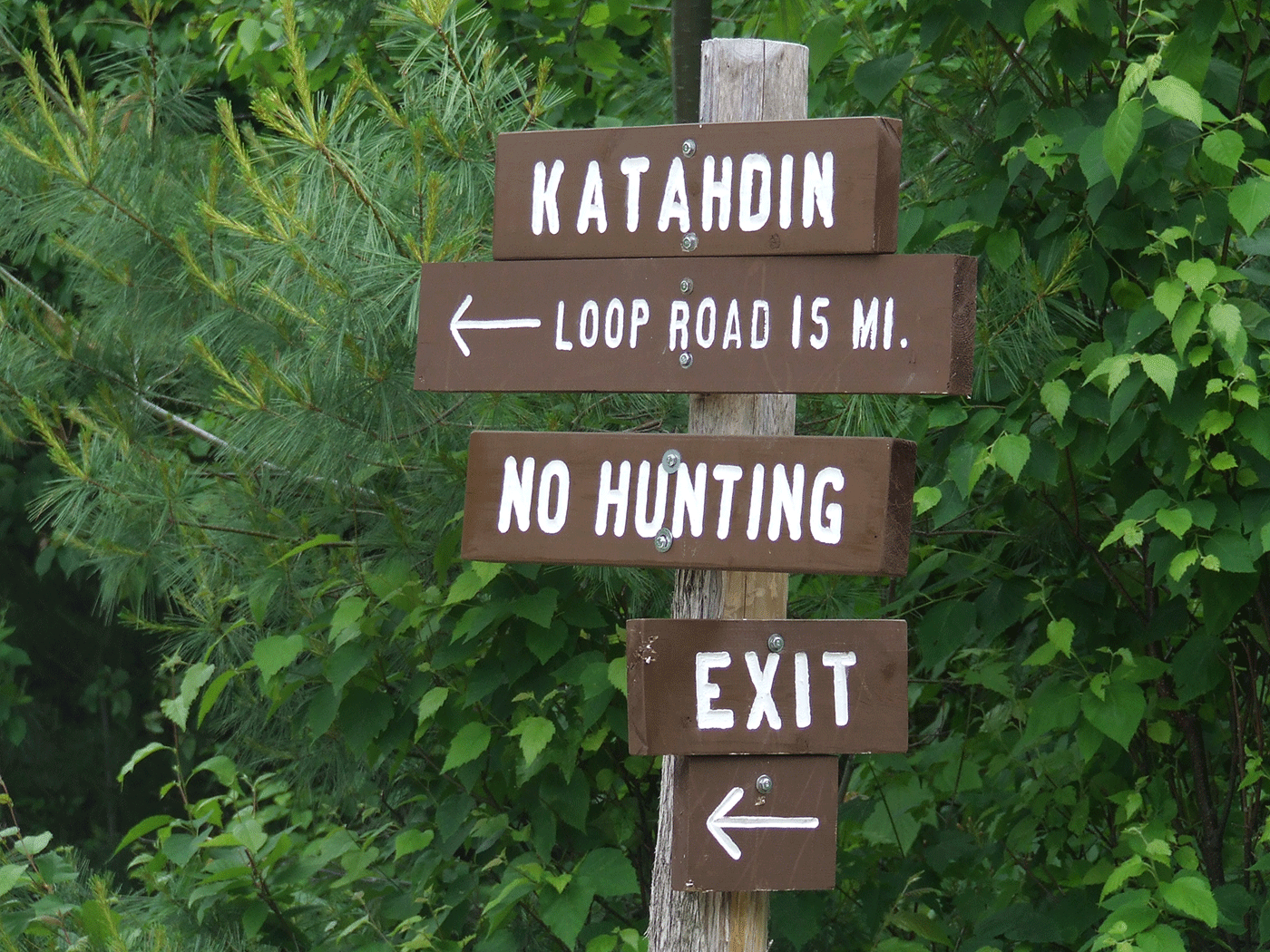 Katahdin Loop Road sign