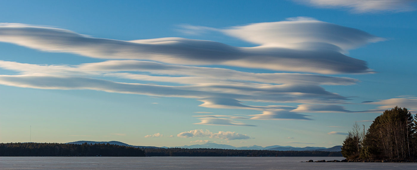 clouds over Sebago Lake