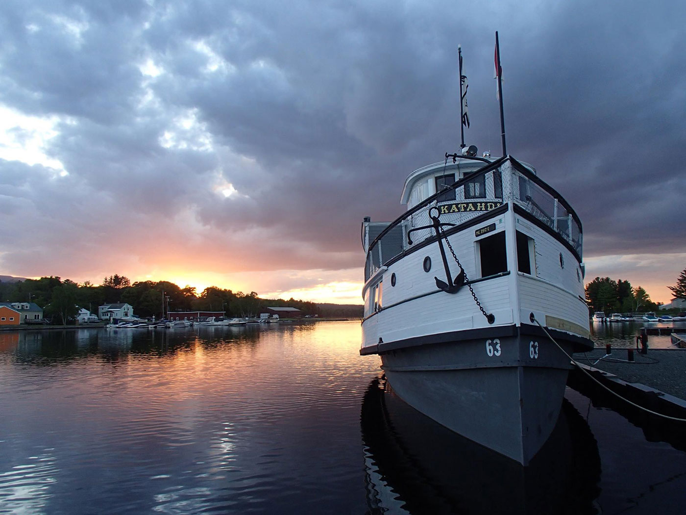 Boat at sunset on Moosehead