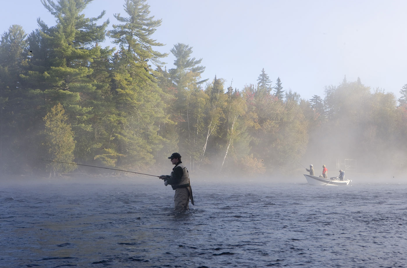 fly fisherman in Moosehead