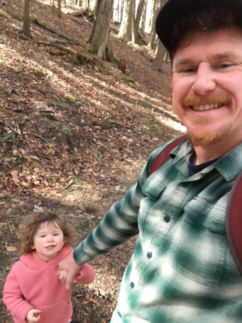 Todd and his daughter hiking