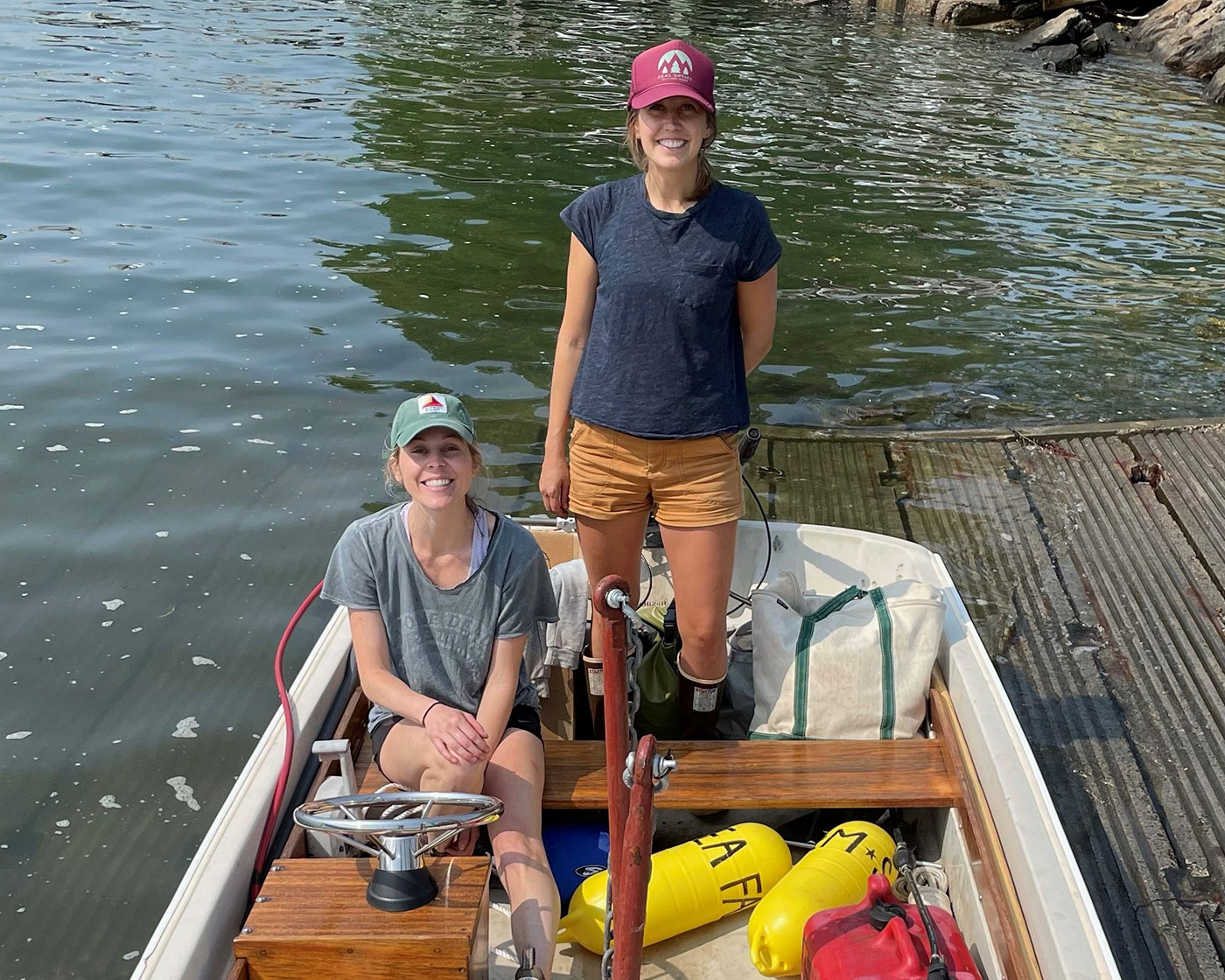 two women in boat