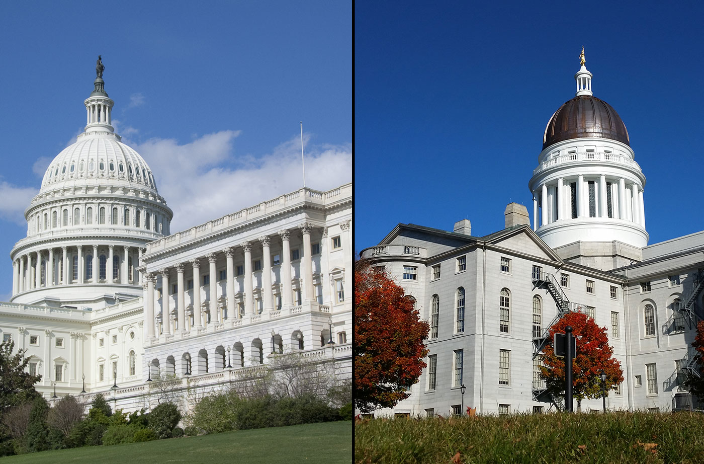 US Capitol and Maine State House