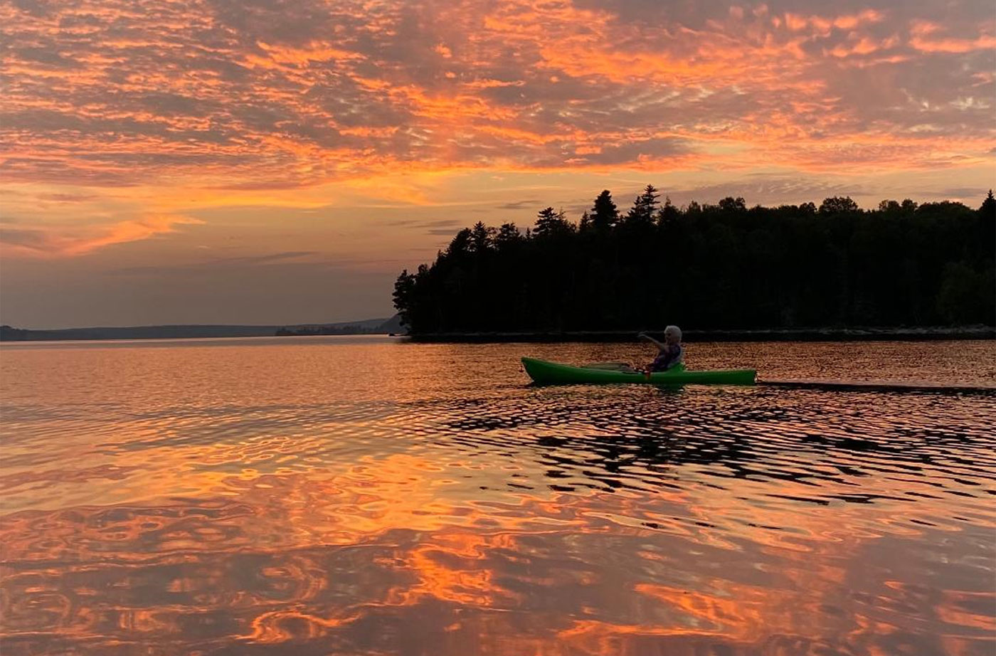 Moosehead Lake canoeist