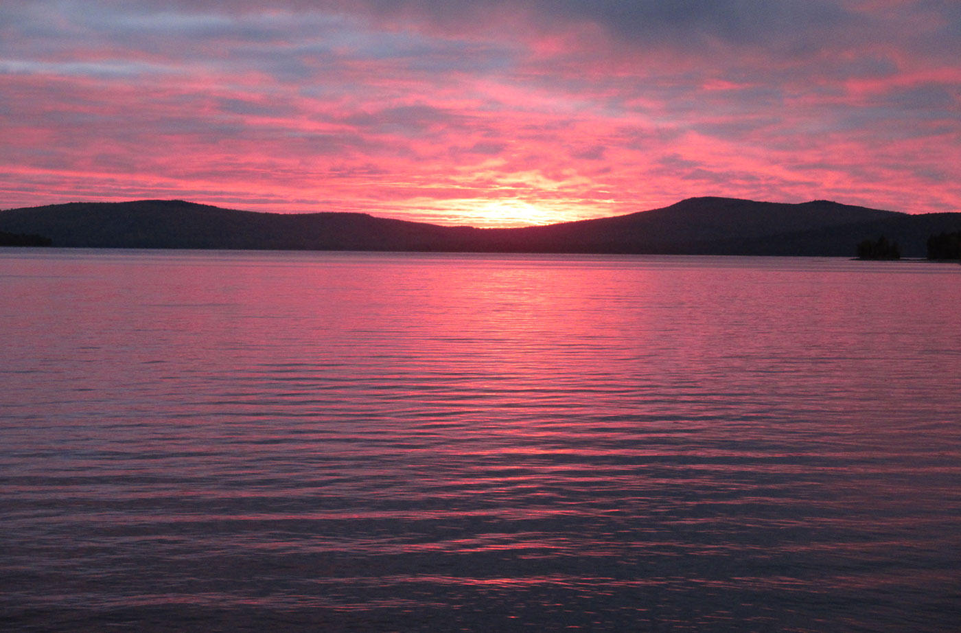 sunrise over Flagstaff Lake