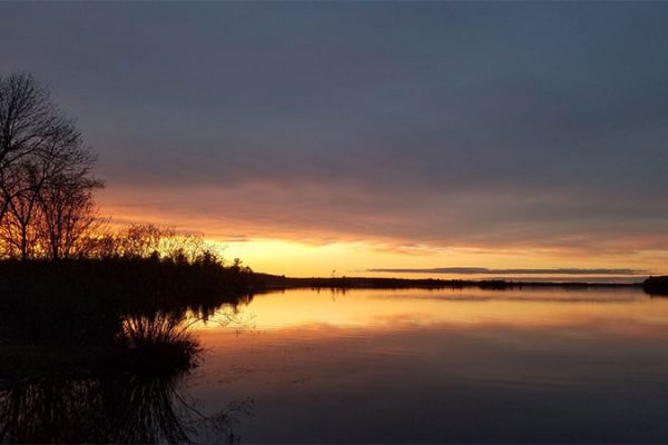 sunset over lake