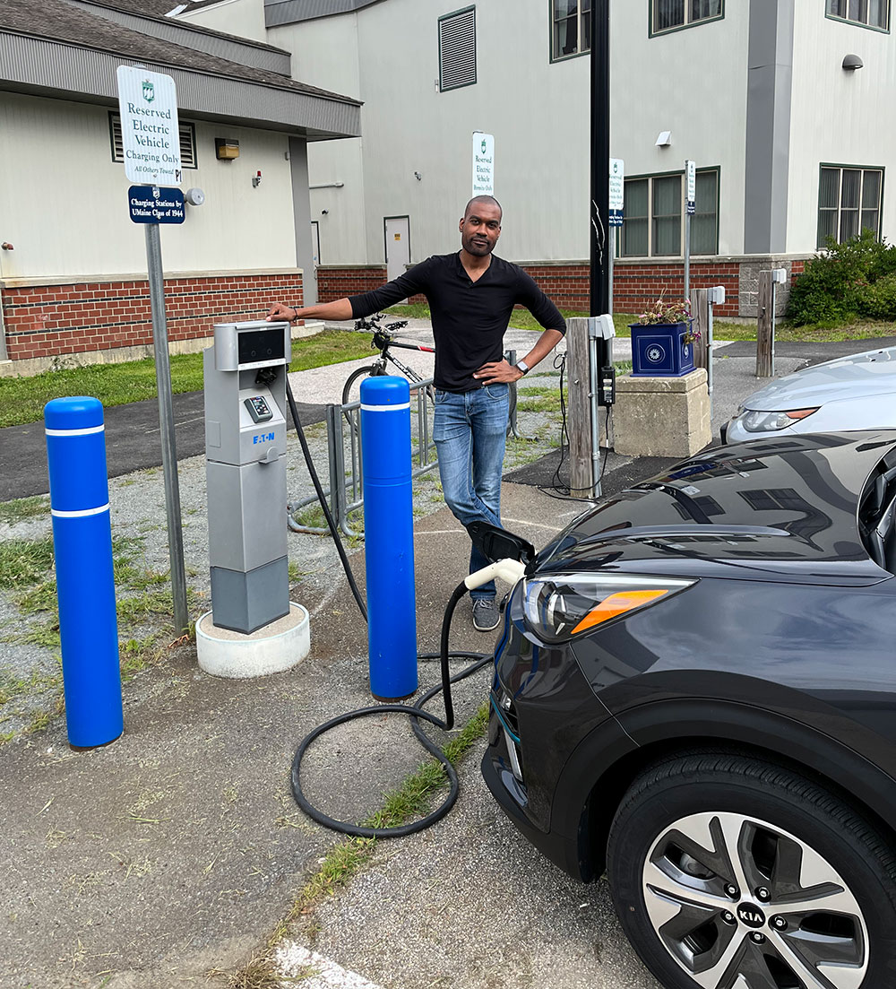 man charging car in Bangor