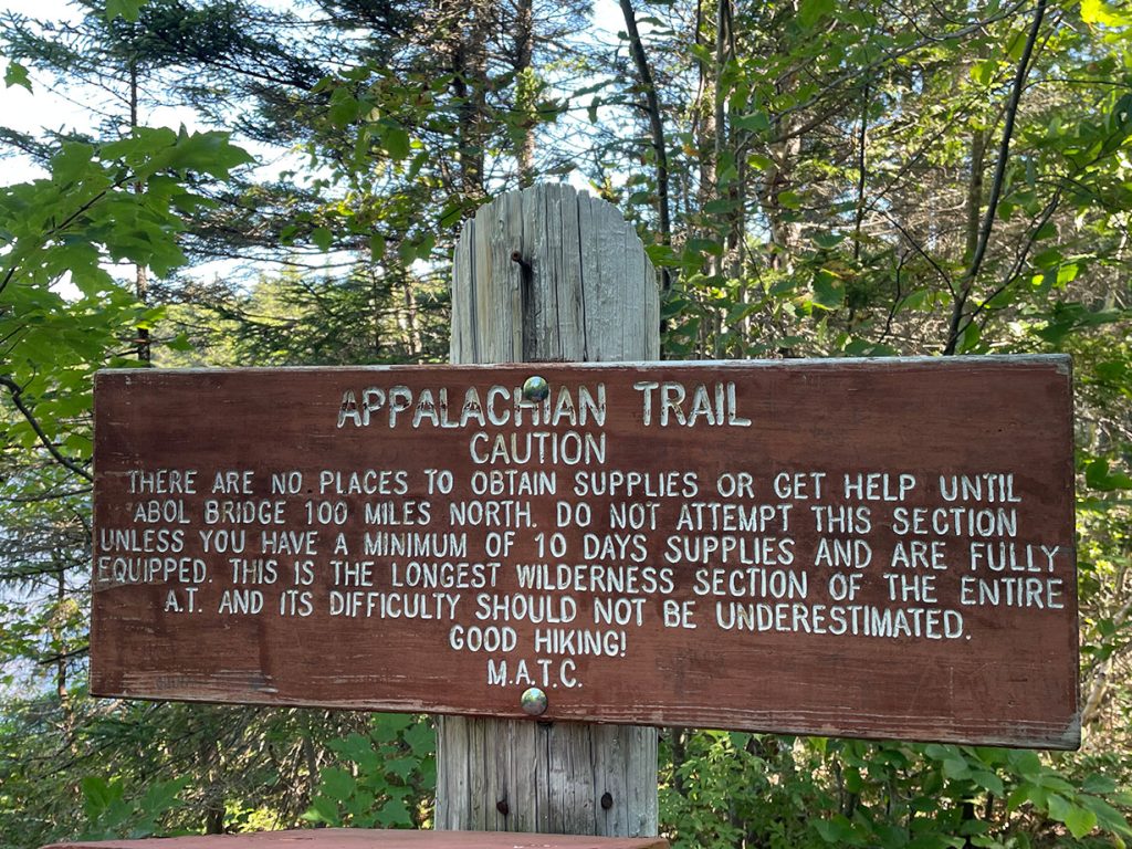 100-mile wilderness sign