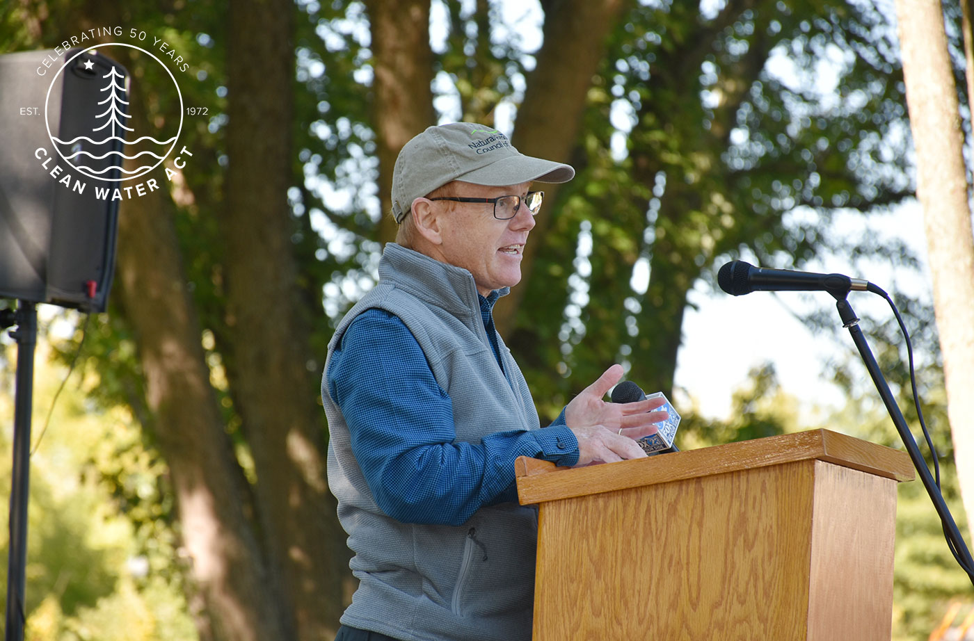 Pete talking at podium