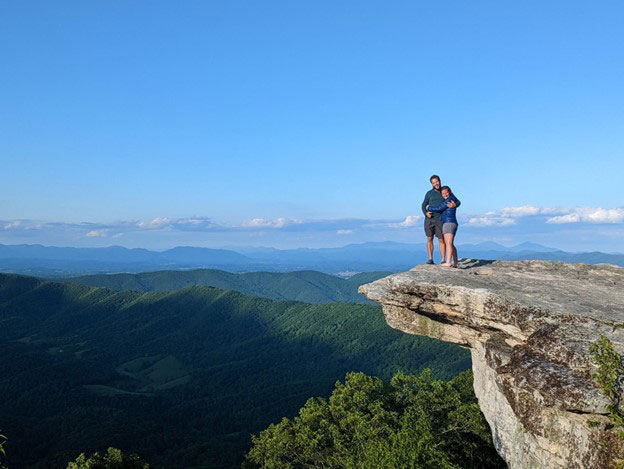 overlooking scenic vista