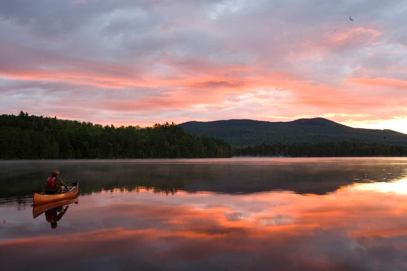 Paddling on Moosehead Lake at Sunset