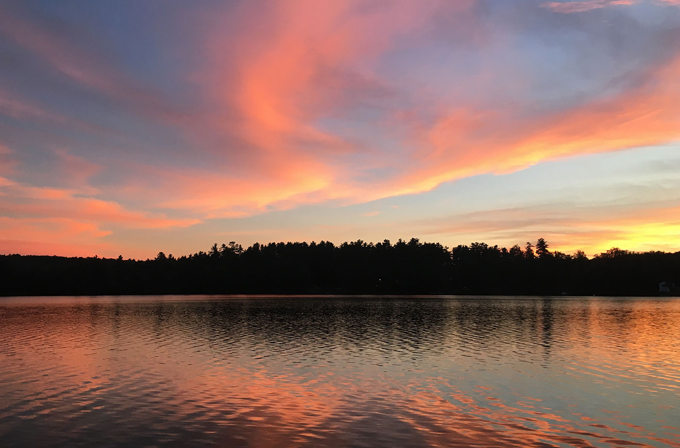 sunset over lake