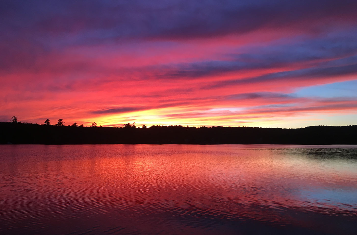 sunset over lake