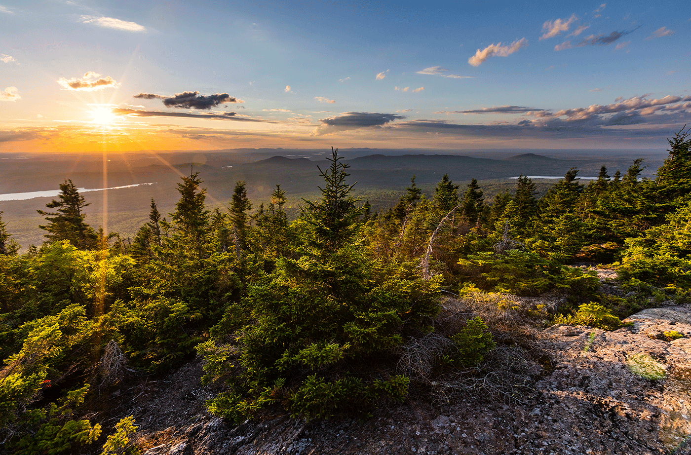 View toward Pleasant Lake from summit of Mt. Chase