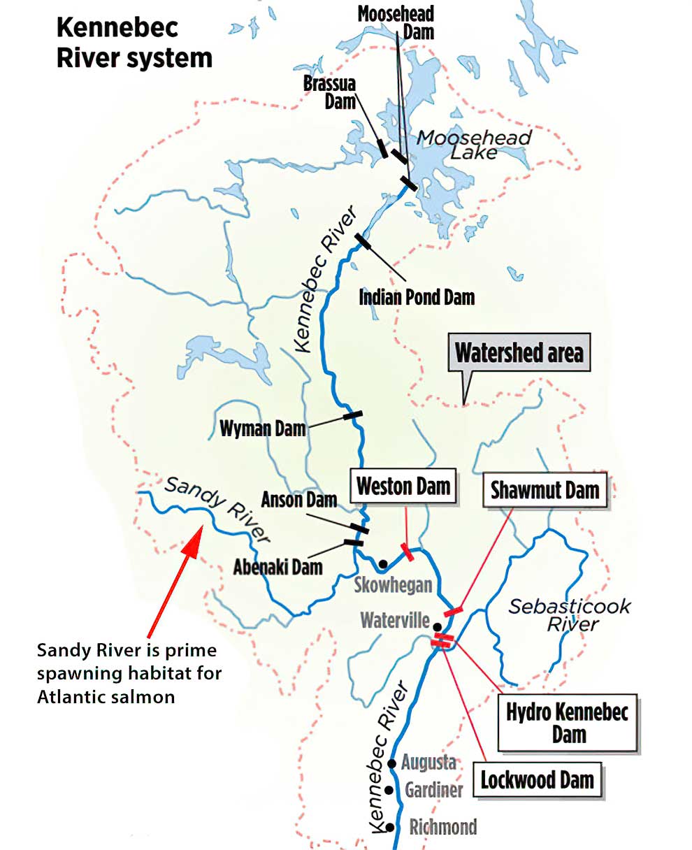 Kennebec Dams map