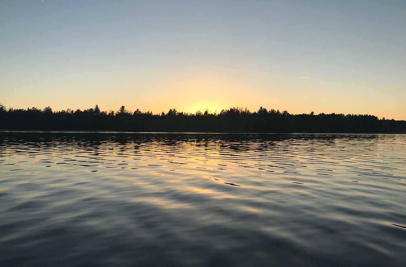 sunset over Flagstaff Lake