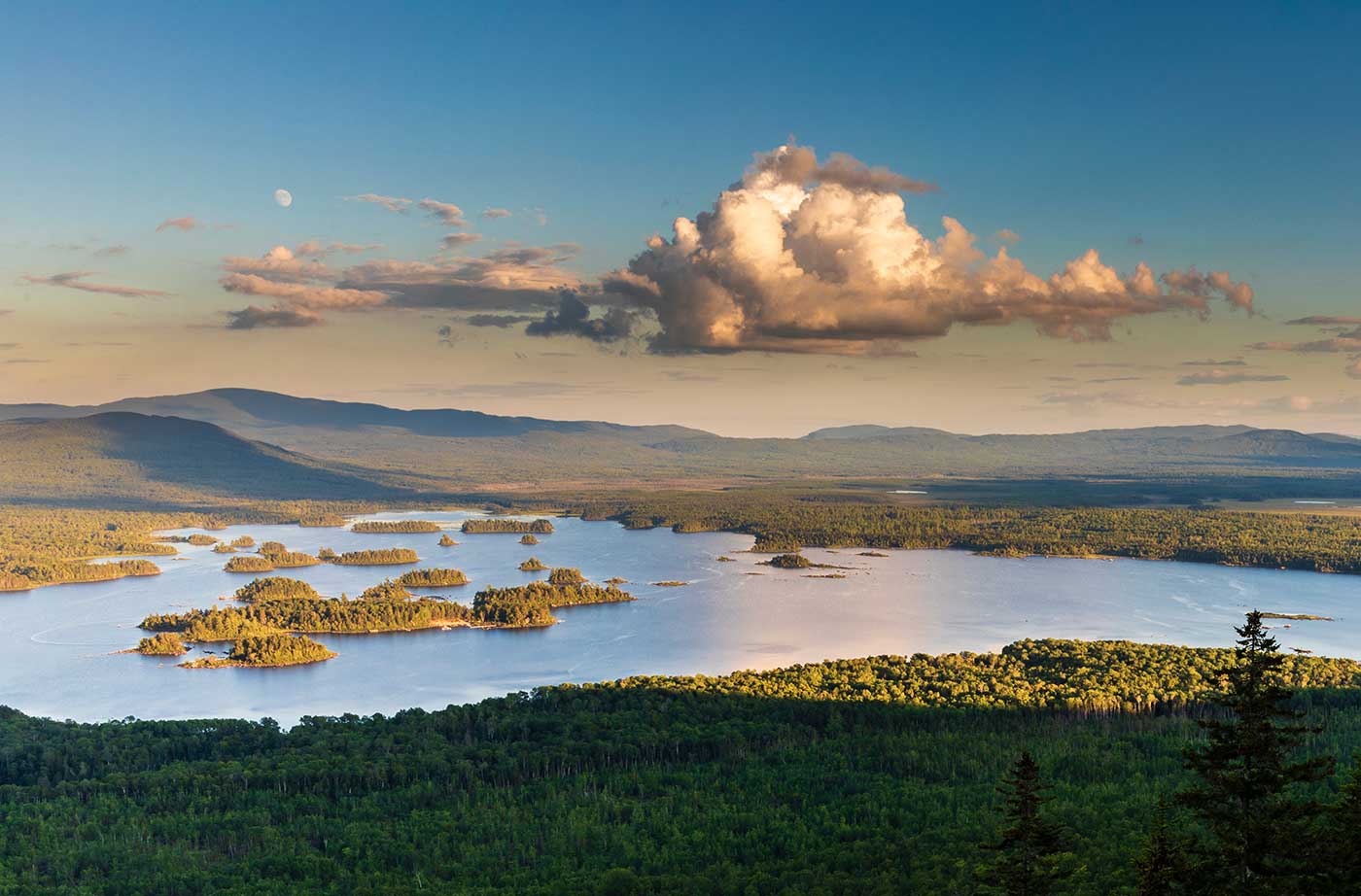 view from Sally Mountain across Attean Pond