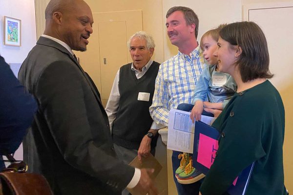 Sen-Craig-Hickman-Syd-Sewall-Joel-Louis-Johnson-Emmie-Theberge-SHAD-2023 Senator talking with family in State House