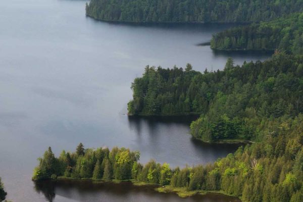 Aerial view of one of northern Maine’s many lakes