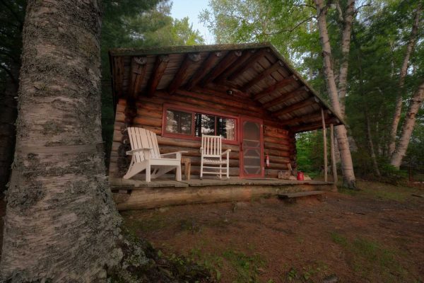 Outside of a cabin at Bradford Camps