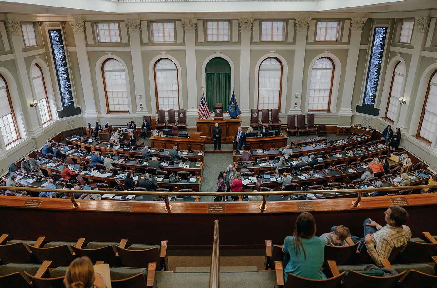 Inside Maine State House chambers