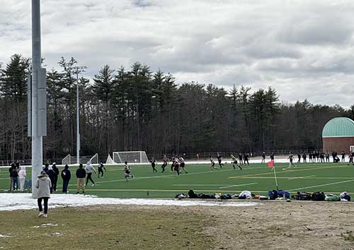 Rugby players on field