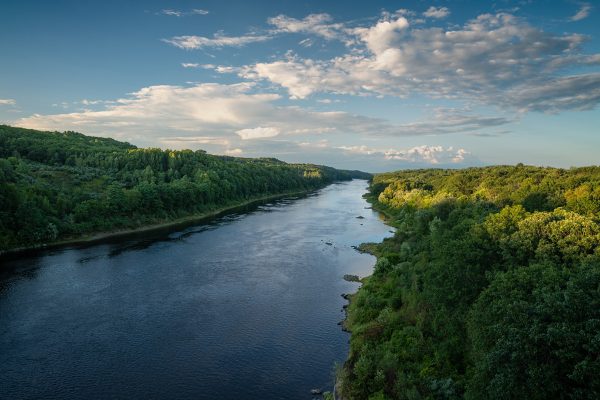 view of river from above on bridge