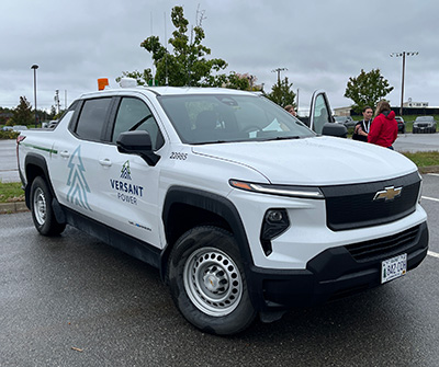 white pickup truck in parking lot